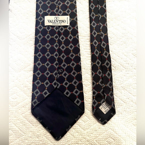 Valentino Carvatte Tie Dark Blue And Silver - Picture 3 of 7